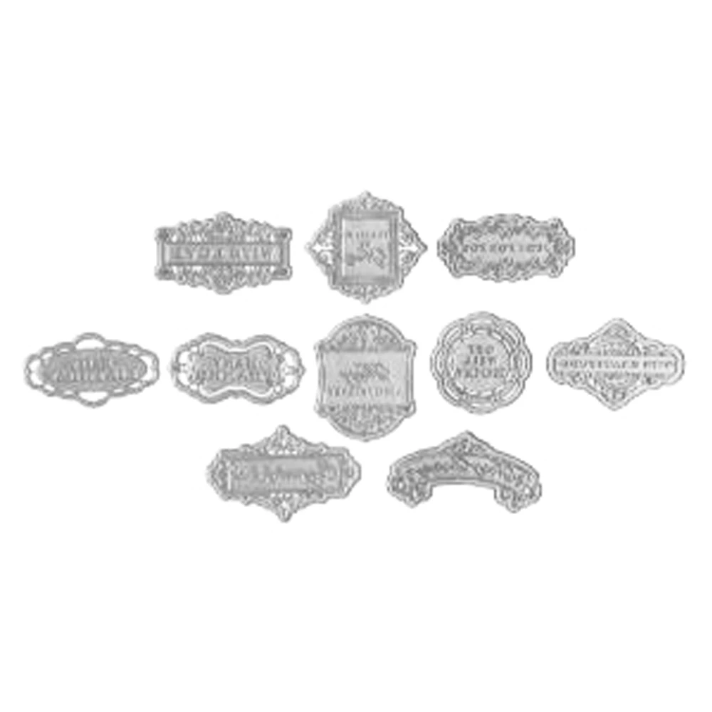 

2021 Arrival New Lace Rectangle Text Label Dies Metal Cutting Dies Scrapbook Diary Decoration Stencil Embossing Template Diy