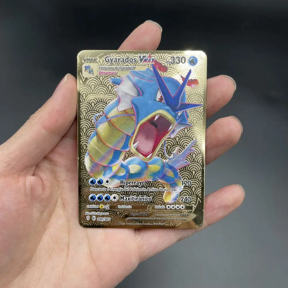 2022 металлические карты Pokemon Испанская версия Vstar Vmax GX Пикачу Чаризард Lugia Mew две