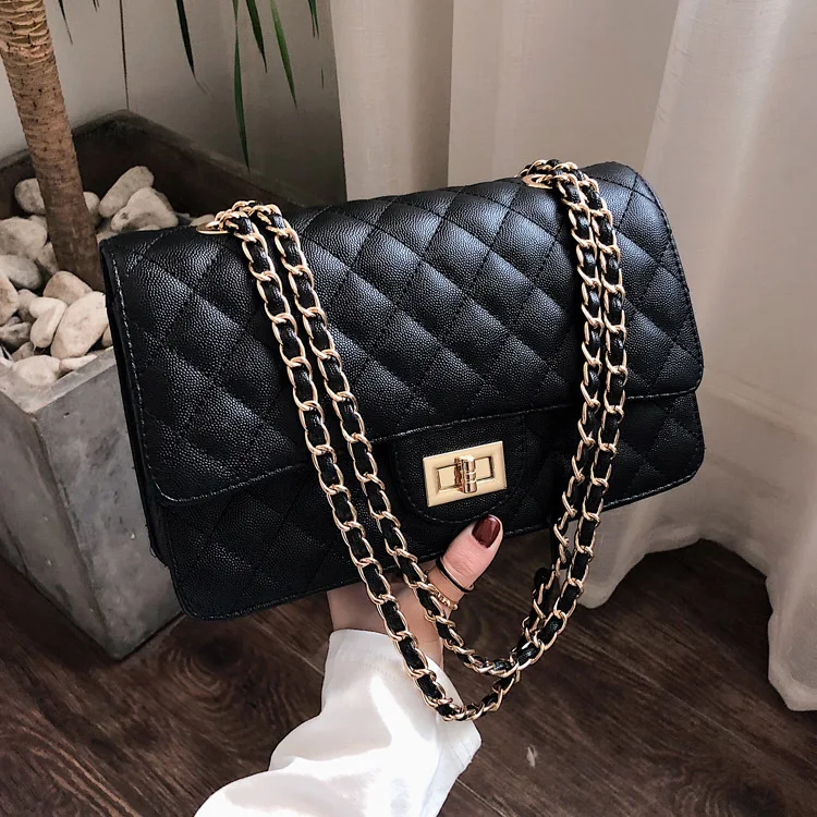 

Retro Caviar Rhombic Chain Shoulder Bag Women's 2021 Designer Handbags New Trendy Wild One-shoulder Diagonal Small Square Bag