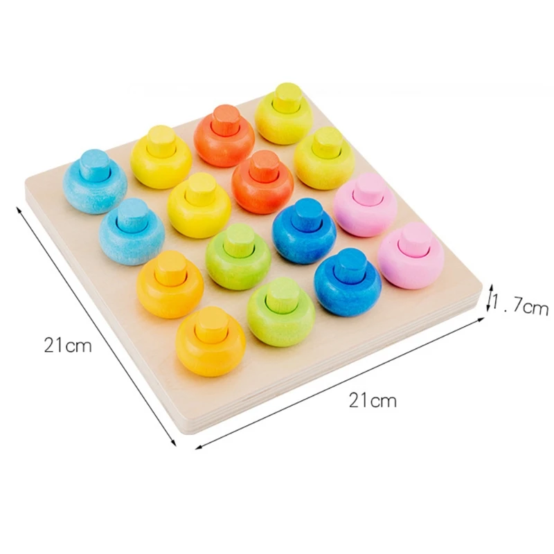 

Wooden Montessori Toy Color Matching Game Learning Board Kids Educational Toys