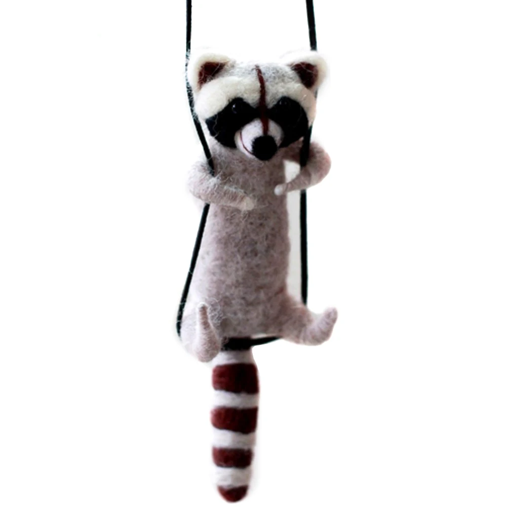 

Creative Swing Raccoon Wool Felting Kit DIY Felt Starter Kit Doll Knitting Set Creative Materials Making Kit