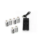 6 шт., перезаряжаемые литиевые аккумуляторы 3,7 в, 2200 мАч, CR123A + 1 зарядное устройство для камеры 16340фонарика