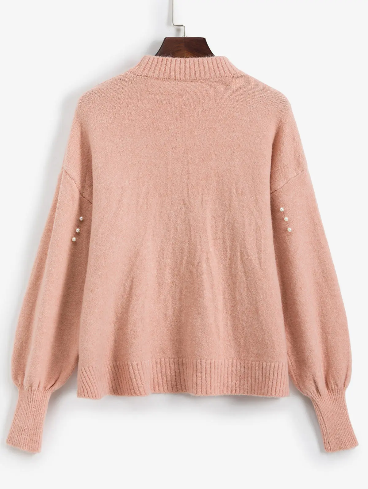 ZAFUL искусственный жемчуг Высокий Низкий щелевой свитер с чокером Роза Падение