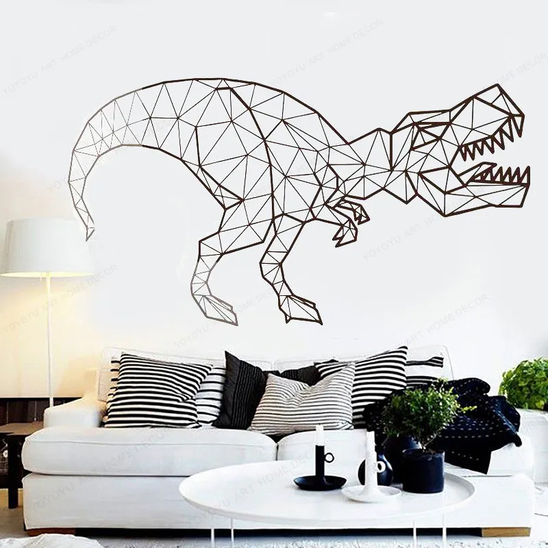 T-Rex динозавр Настенная Наклейка Геометрическая фотография винил детская комната
