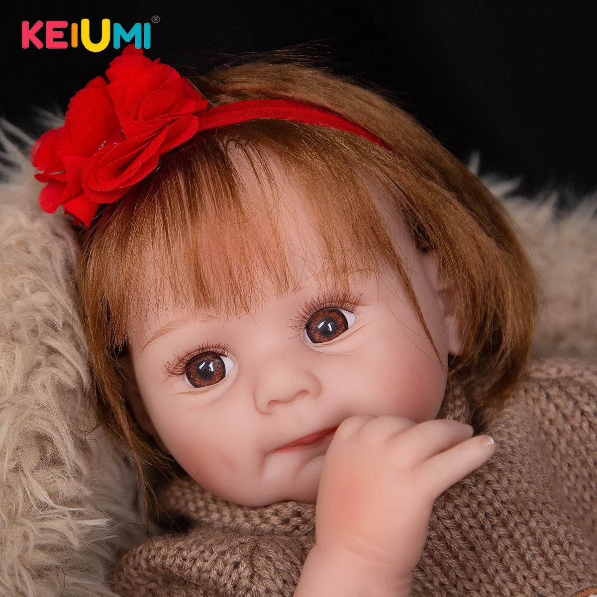 Супермилая силиконовая кукла реборн 50 см кукла-младенец с укорененными волосами