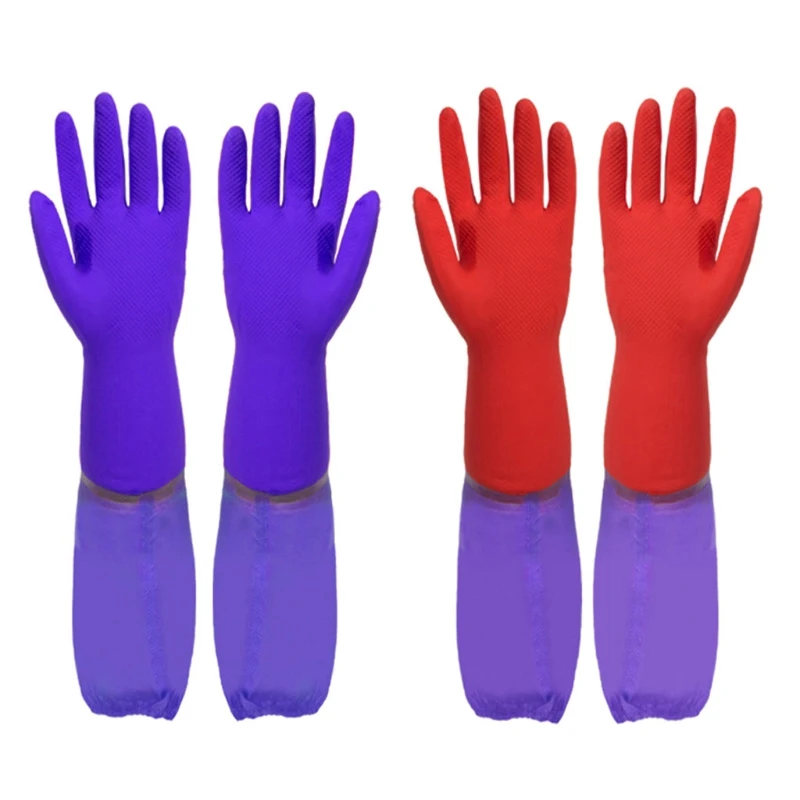 

1 Pair Cleaning Gloves Kitchen Dishwashing Glove Extended Waterproof Rubber Warm Gloves ，Car Wash gloves, Car Cleaning