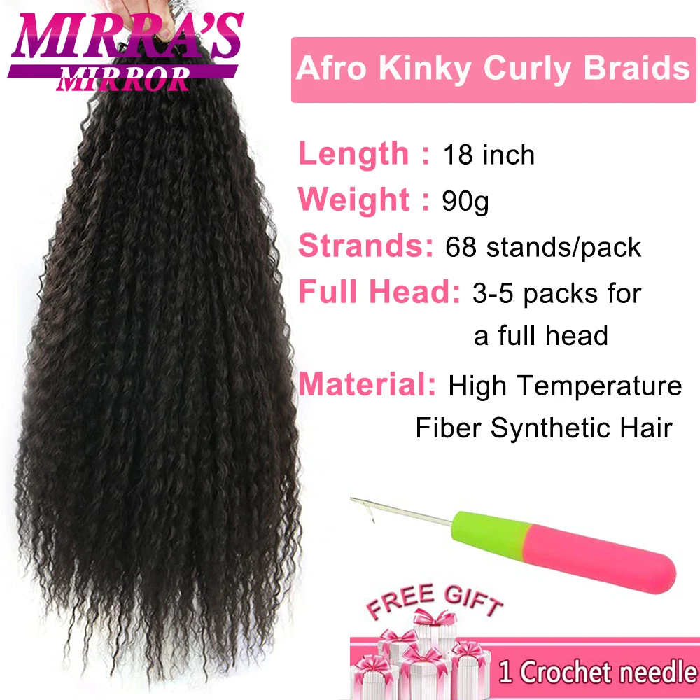 Синтетические бразильские плетеные удлинители волос 18 дюймов афро кудрявые