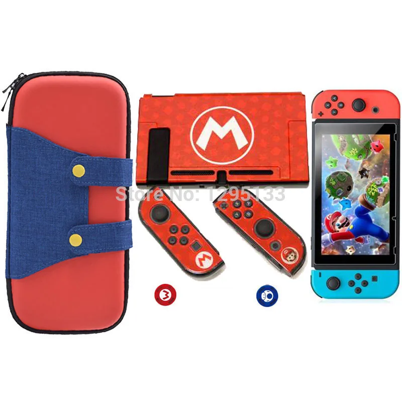 A Storage Bag for Nintend Switch Console Tempered Glass Screen Protector for Nintendoswitch Joystick Grip Caps for Nitendo Joy-Con - Цвет: A