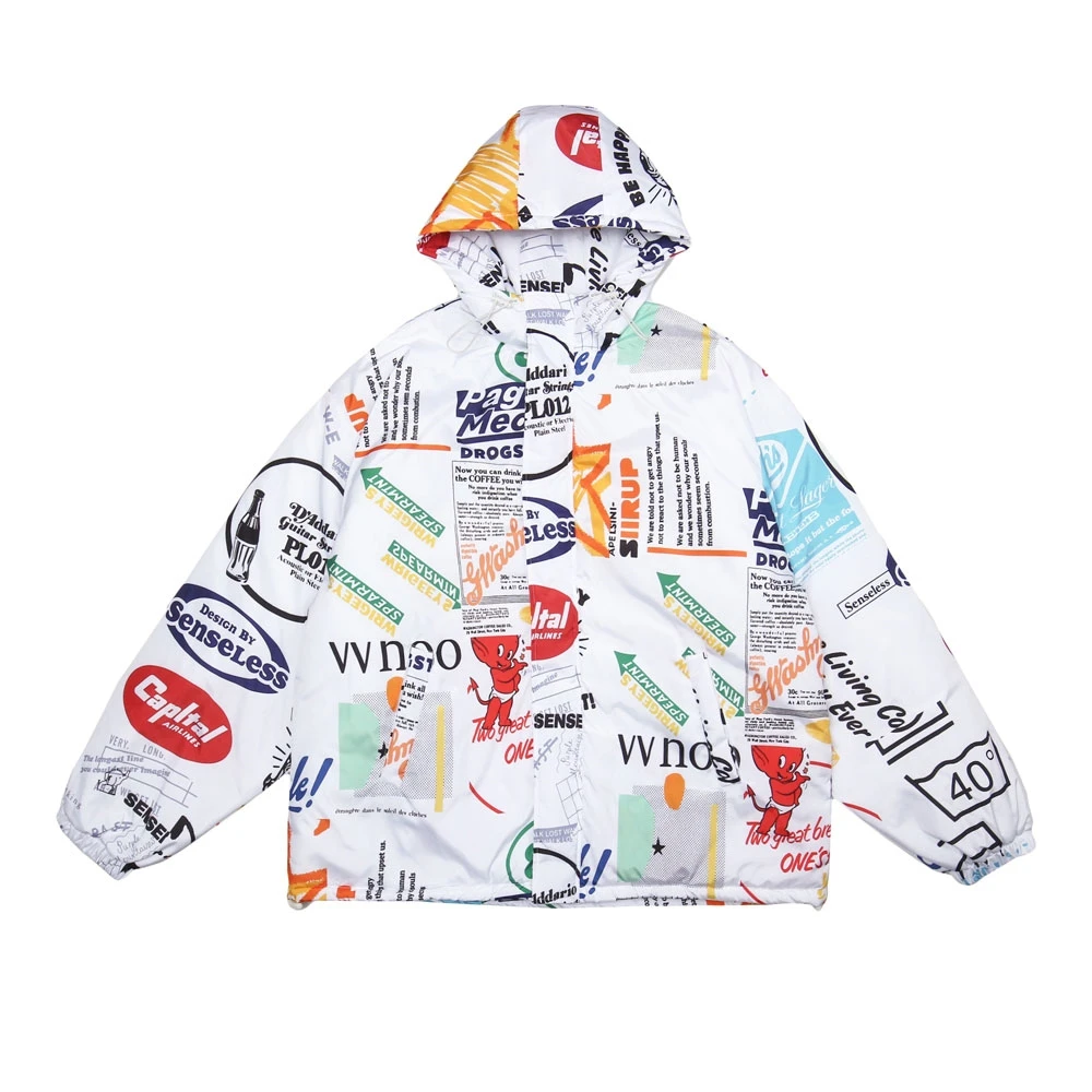 

Graffiti Devil Poster Print Zipper Hooded Cotton Padded Jackets Streetwear Men Women Coats Hip Hop Harajuku Casual Tops Outwear