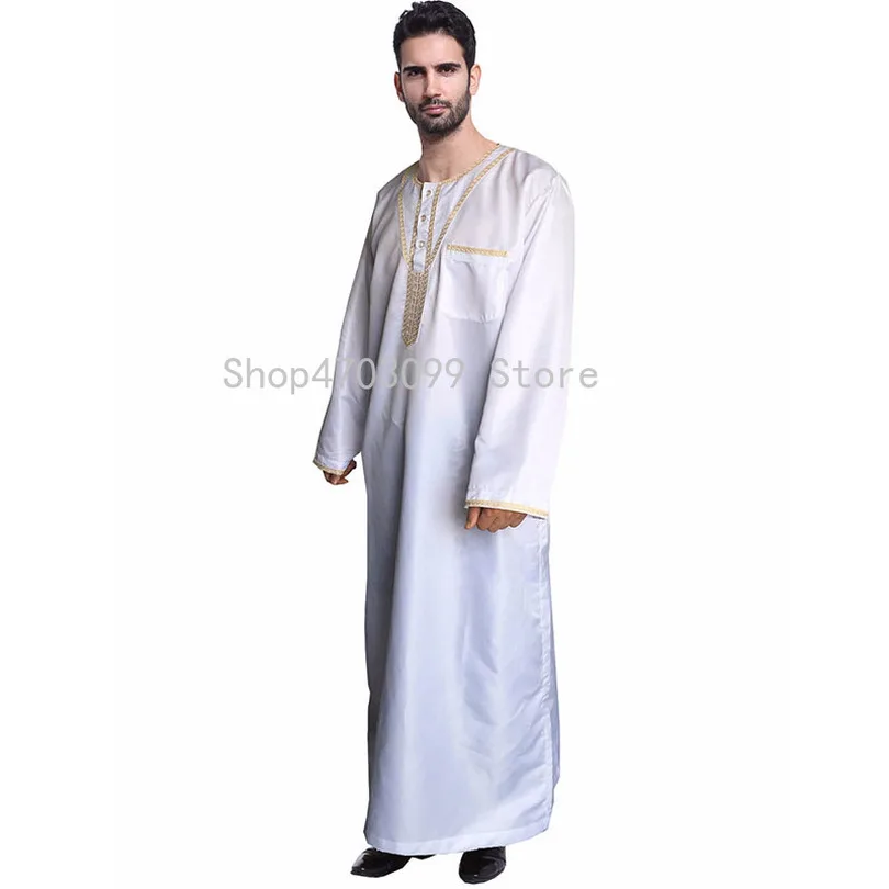 Arab Muslim Clothing for Men Turkey Male Galabia Thobe Arabic Islamic Abayas Pakistan Dubai Indian Loose Kaftan Robe Prayer Suit