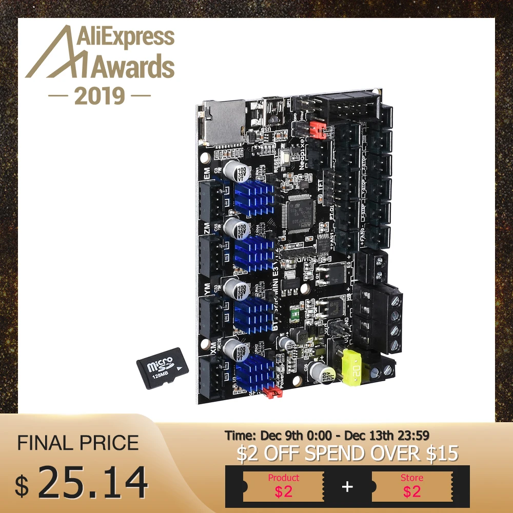 BIGTREETECH SKR MINI E3 V1.2 Motherboard Integrated TMC2209 UART 32Bit for Ender3 3D Printer Control Board RGB Panel VS SKR V1.3
