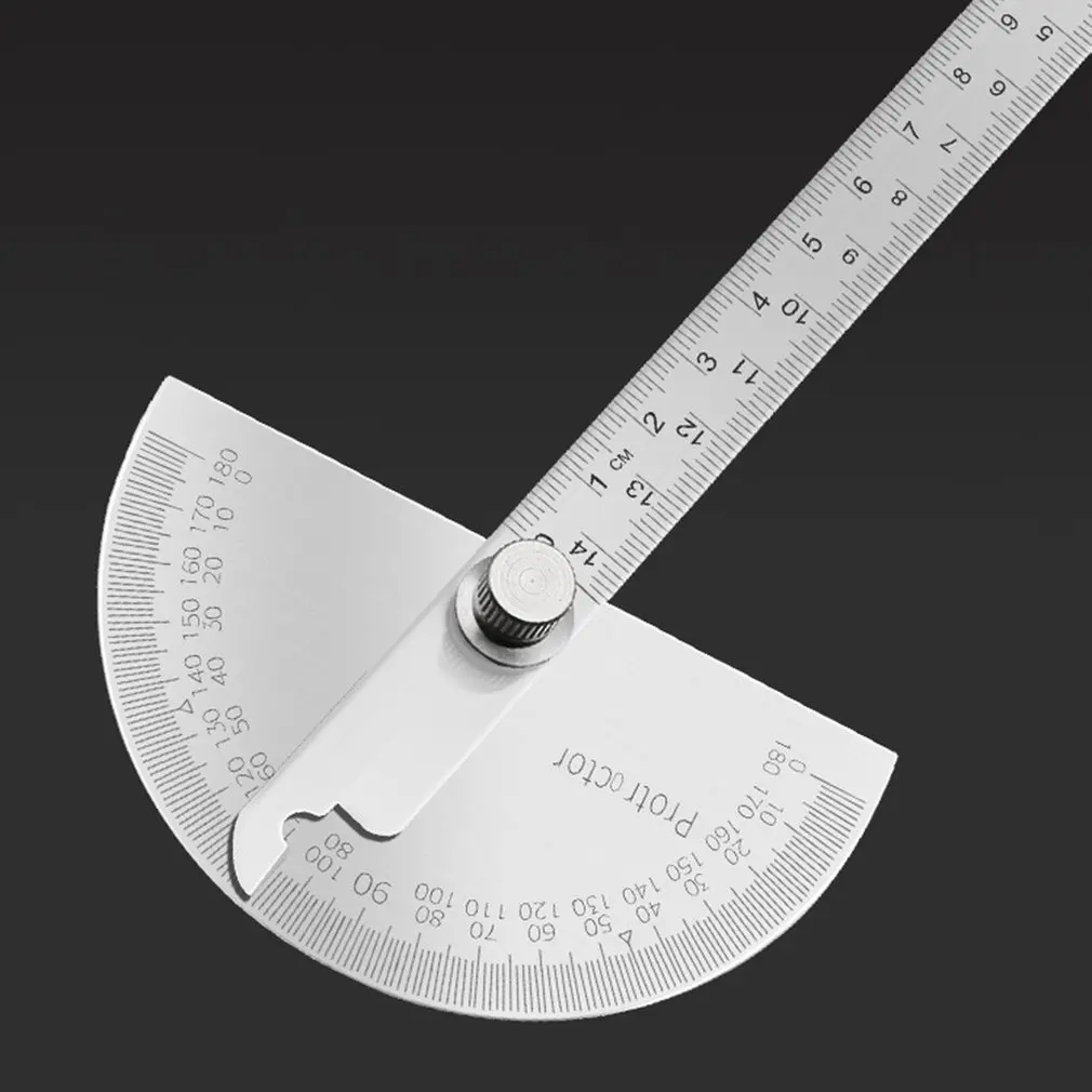 

180 Degree Protractor Stainless Steel Angle Gauge Adjustable Multifunction Semicircle Ruler Mathematics Measuring tool
