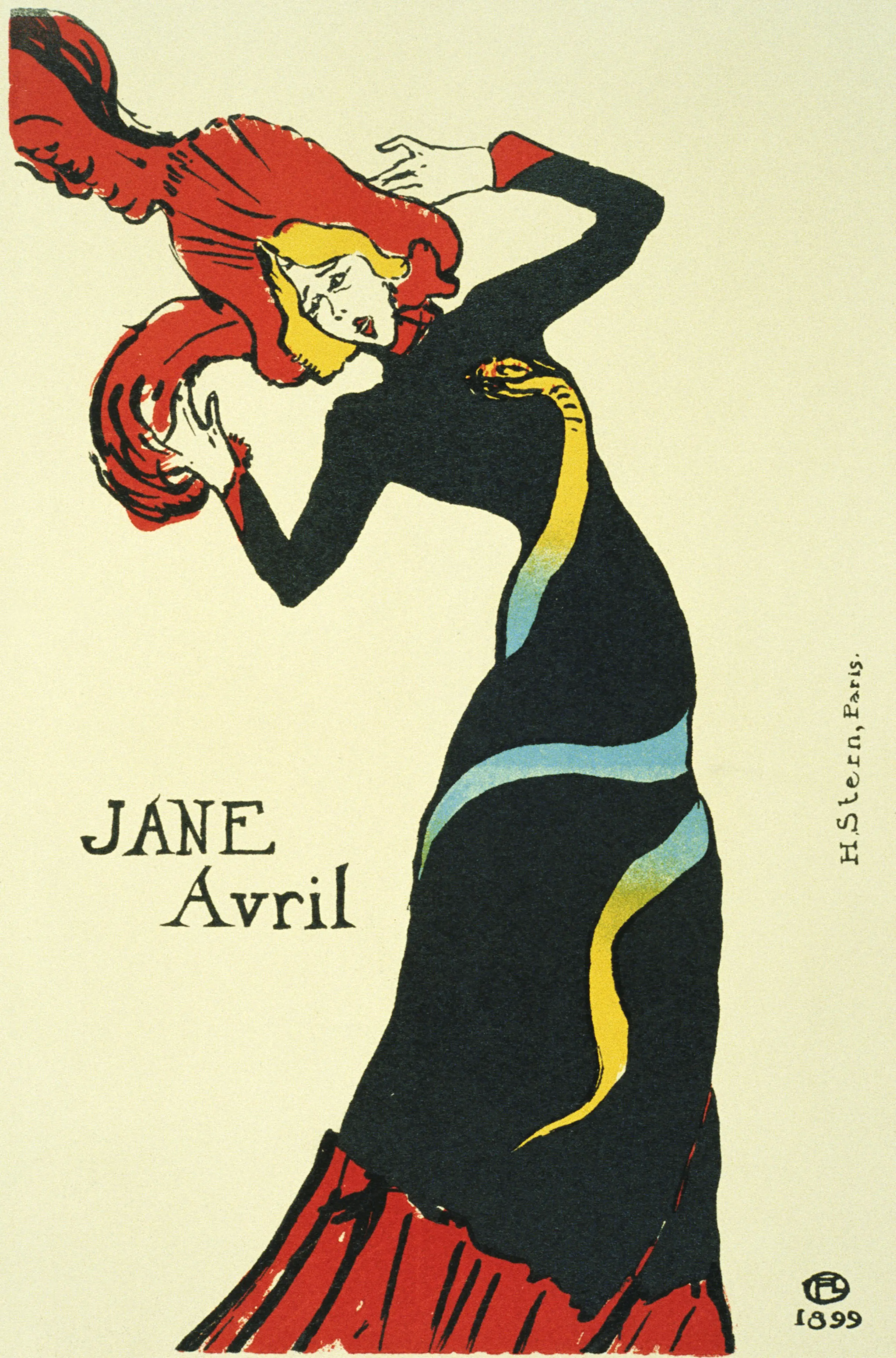 

400X300MM Jane-Avril-Queen-of-Montmartre-and-The-Moulin-Rouge-Vintage-Ad-Poster jumbo fridge magnet SFM-0441