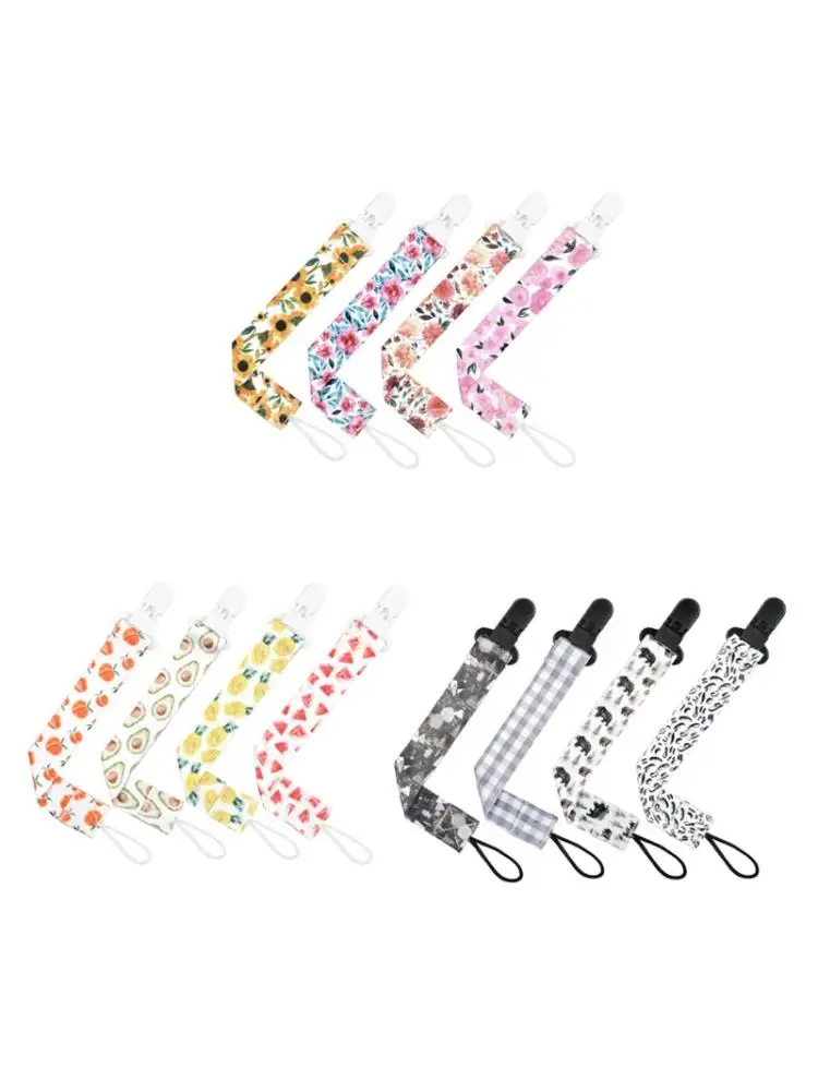 

4 Pcs Baby Teether Pacifier Clip Chain Pacifier Nipple Holder For Baby Feeding