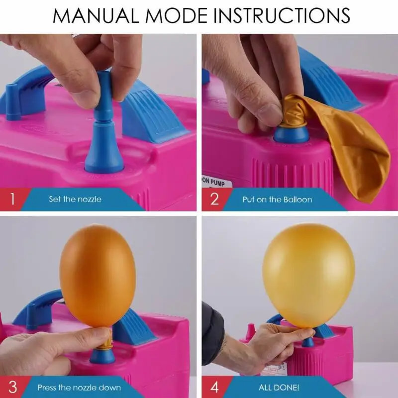 Портативный Электрический насос для накачивания воздушных шаров с вилкой