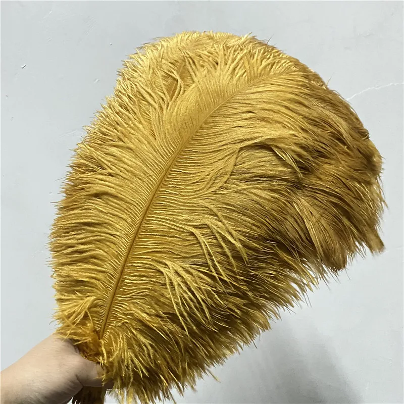 

The New 50pcs/lot High Quality Ostrich Feather Tyrant Gold 18-20nches/45-50cm Diy Carnival Supplies Decoration Party Feathers
