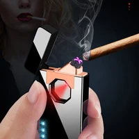 creative infrared ignition double arc lighter personalized smart usb charging cigarette lighter mens smoking tool gift