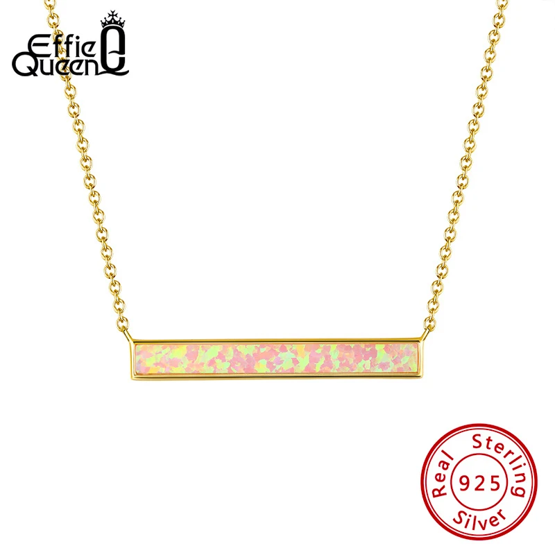 

Ожерелье женское из серебра 925 пробы, EEQN23, синий Опаловый кулон пробы