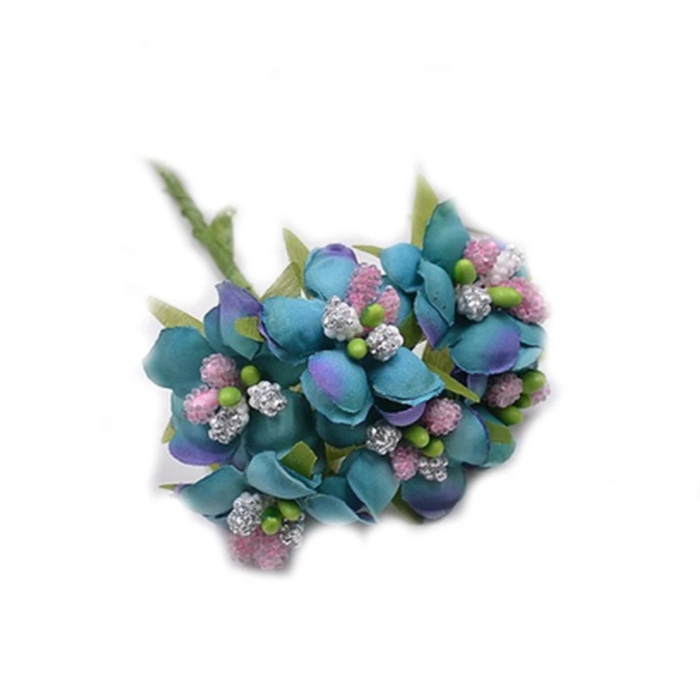 6 шт. искусственные цветы персиковые шелковые украшения для рукоделия гирлянда