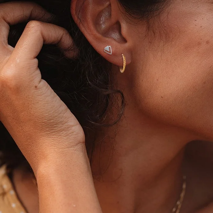 

Sterling Silver Earrings for Women Personality Triangle Stud Earrings Korean Fashion Jewelry Geometric Earing Girl Gift