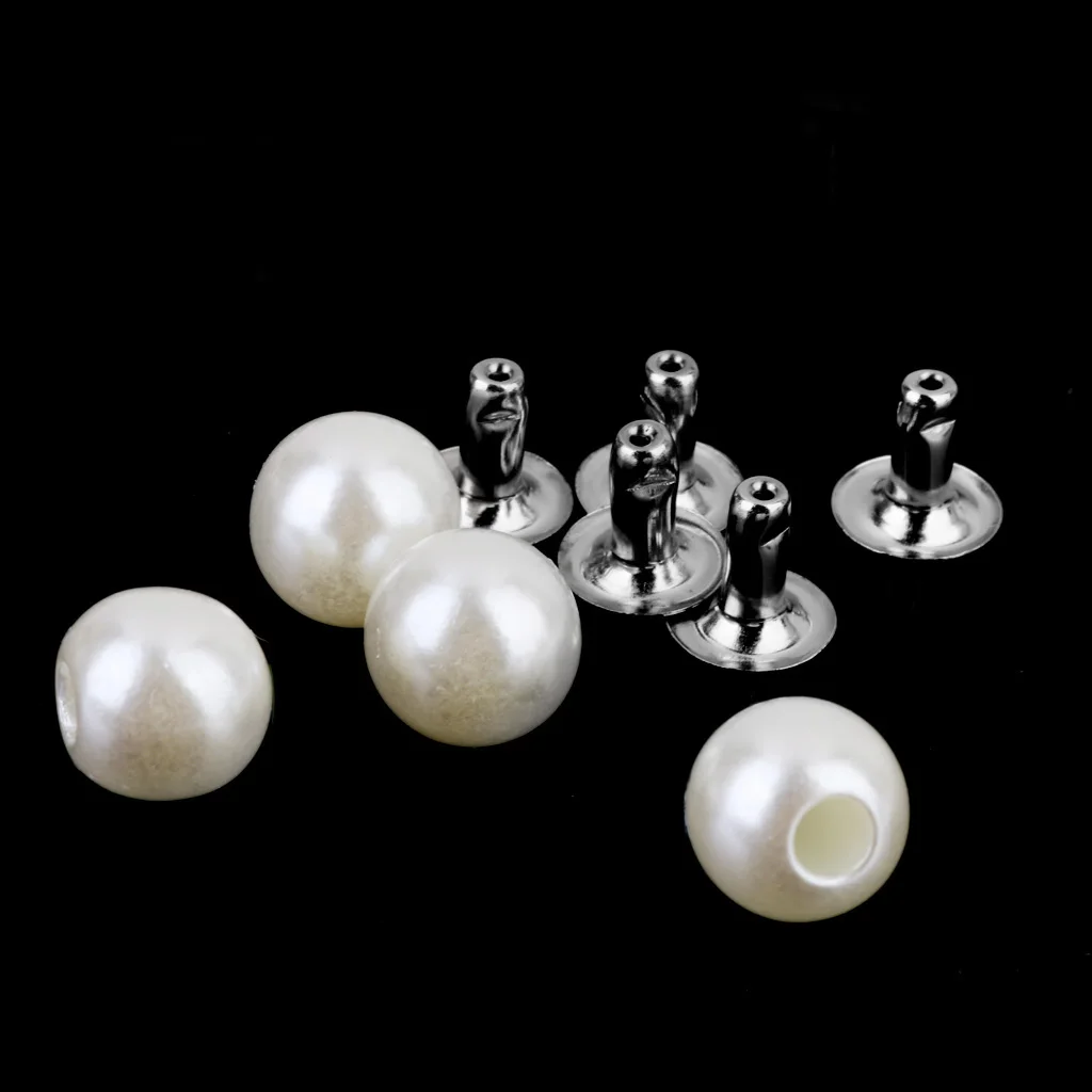 100 шт. имитация жемчуга заклепки кнопки шпильки для самостоятельной сборки