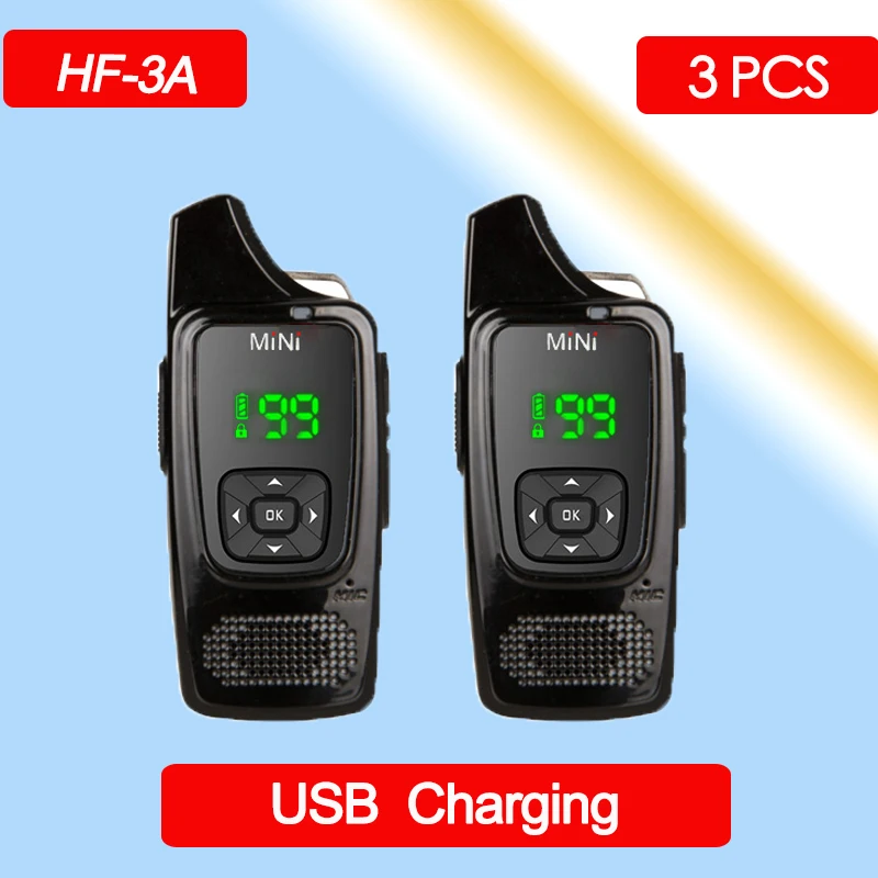 3PCS HONGFENG 3A MINI Walkie Talkie Free headset Handheld Radio Comunicador Transmitter Transceiver walkie-talkie radio station