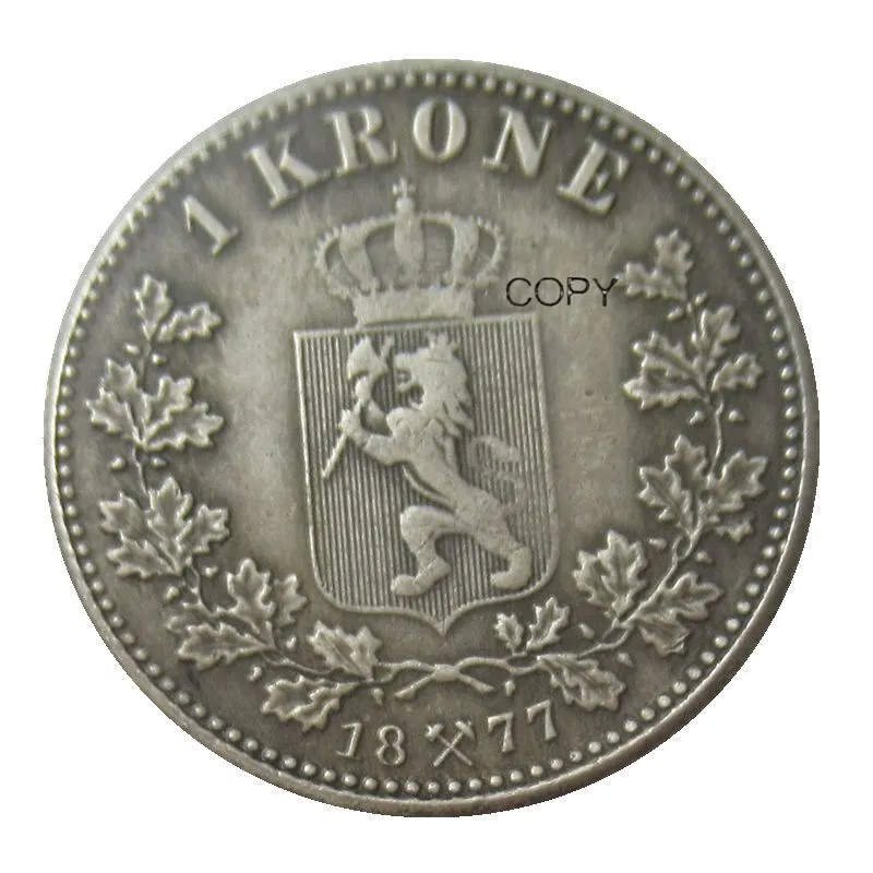 Норвегия 1 крона набор из 1877-1904 7 шт посеребренных копировальных монет | Дом и сад
