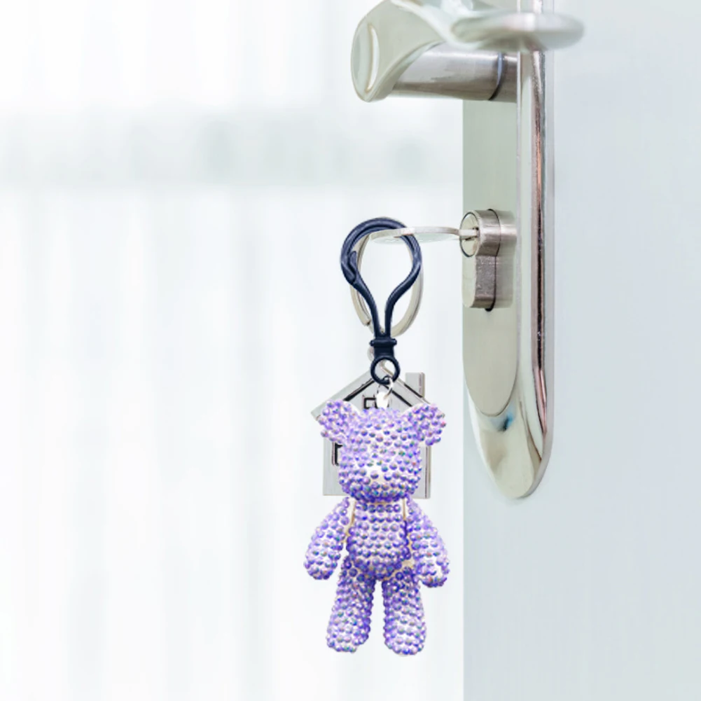 DIY Мозаика 5D 2 шт. милый Мишка со стразами брелок для девочек и женщин маленький