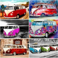 5d diy diamond painting car bus scenery full square round drill crystal mosaic diamand painting embroidery crafts decoration