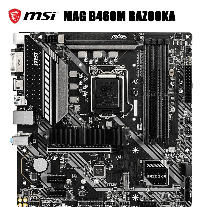 Bestellen Original MSI MAG B460M BAZOOKA Desktop Motherboard MATX M.2 2800MHz Unterstützung CPU 10400/10400F/10500/10700 (INTEL B460/LGA 1200)