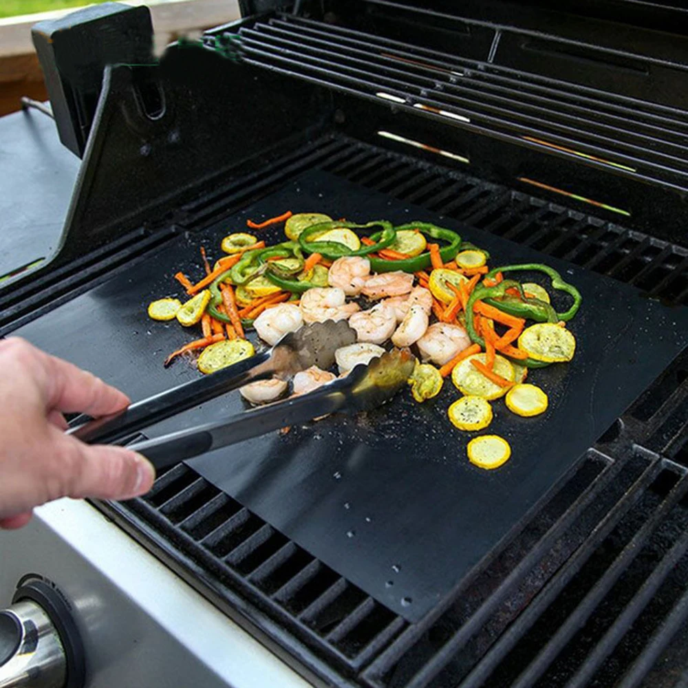

Non-stick BBQ Grill Mat 40*33cm Reusable Baking Mat BBQ Tools Cooking Grilling Sheet Heat Resistance Easily Cleaned BBQ Outdoor