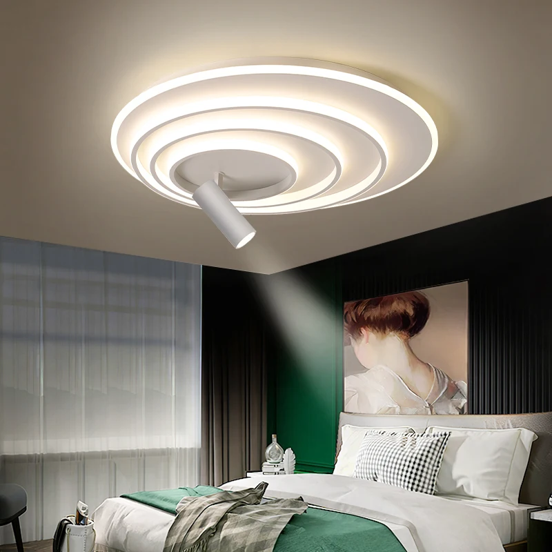 

Indoor LED Ceiling Light Modern Design Lamp White Frame Home Living Room Bedroom Hallway Decoration Spotlight Minimalist Fixture