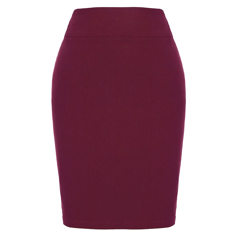 KK Женская 50s 40s высокая эластичная юбка стрейч формальная офисная облегающая