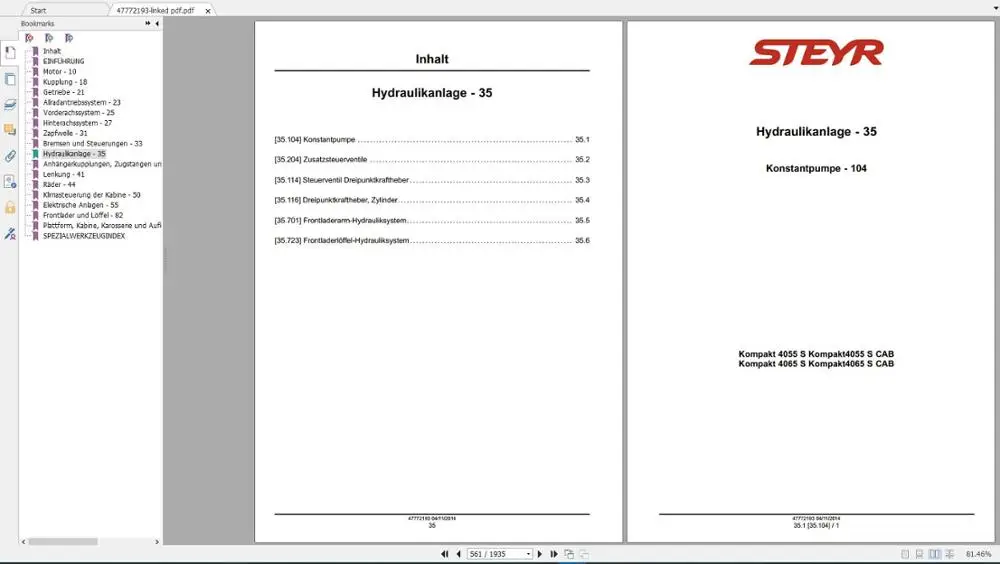 Сельскохозяйственный трактор Steyr немецкий руководство по эксплуатации 2020 PDF
