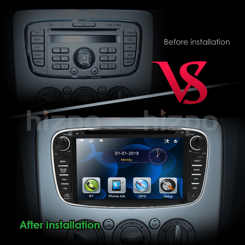 Авторадио 2 Din 7 дюймов Автомобильный DVD плеер для Ford Focus S Max C Mondeo 4 Galaxy Kuga 2008 2010 GPS