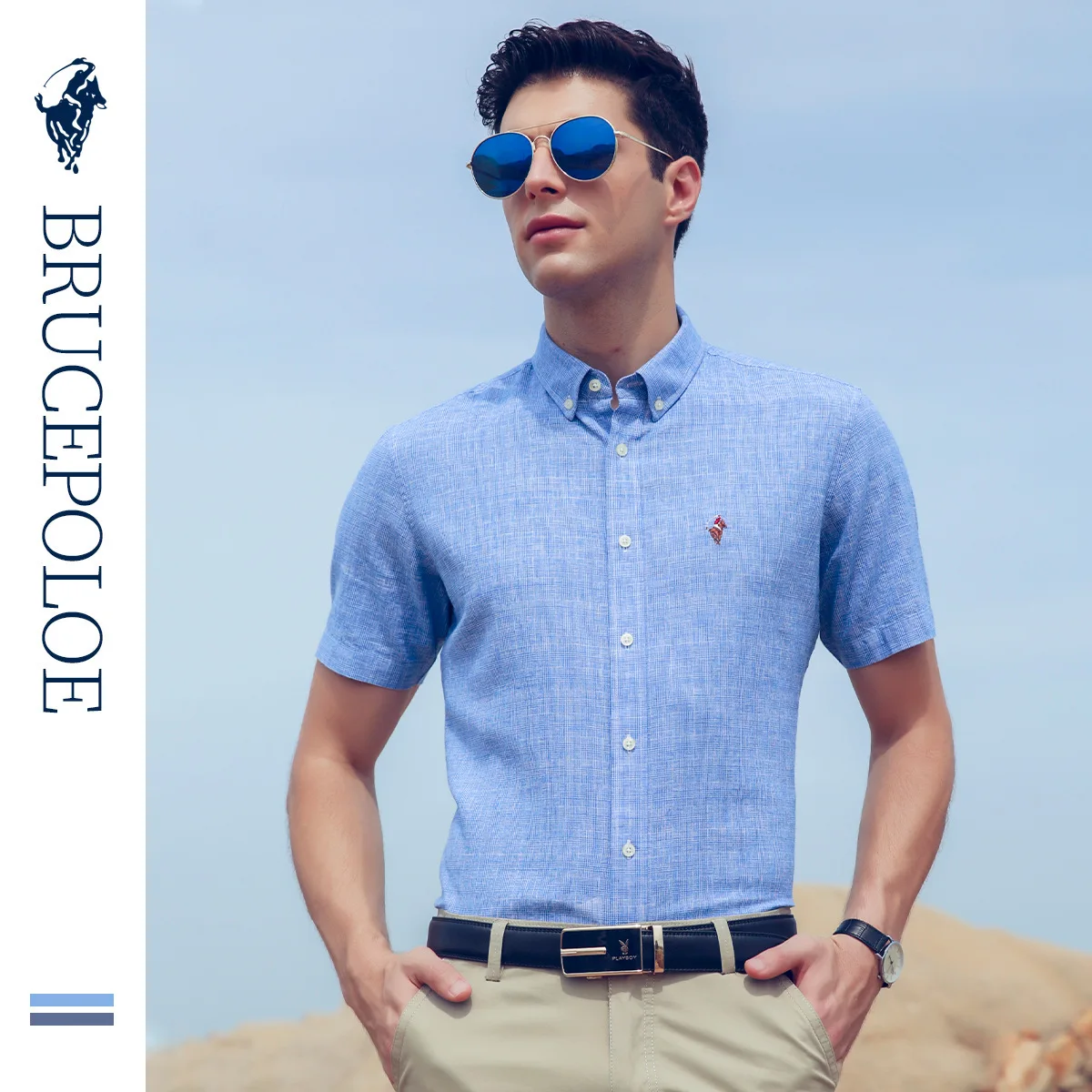 

Linen Men's Shirt 2020 Summer Shirt Short-Sleeved Shirt Men's Casual Shirt Simple Solid Color Plaid Inch Clothes