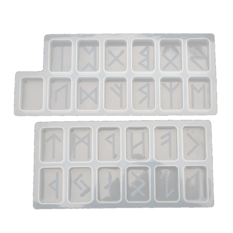 

Rune Stones Wicca Crystals Mold with Engraved Elder Futhark Alphabet Viking Rune Hand Resin Casting Mold Kit Witchcraft
