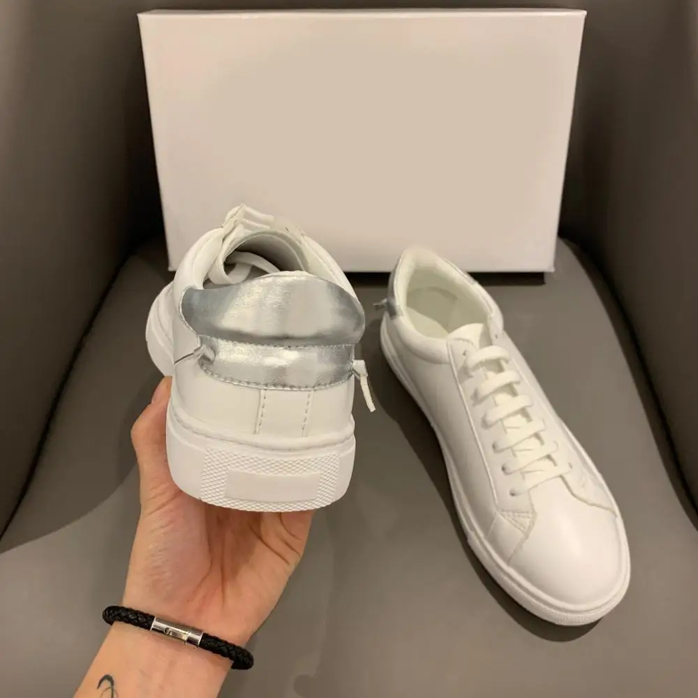 

Кроссовки женские из натуральной кожи, белые, дышащие, Осенние, 2019