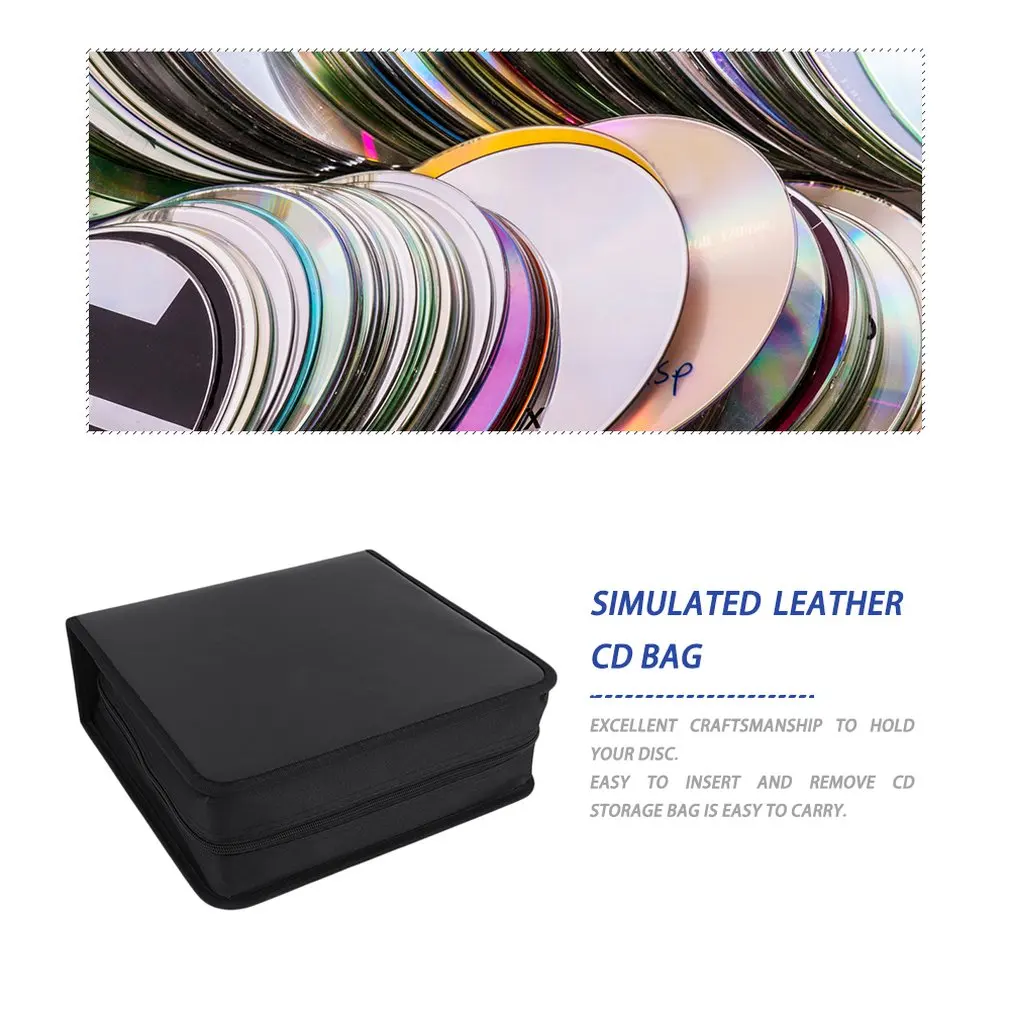 Чехол для хранения дисков CD DVD из искусственной кожи 400 штук сумка-Органайзер