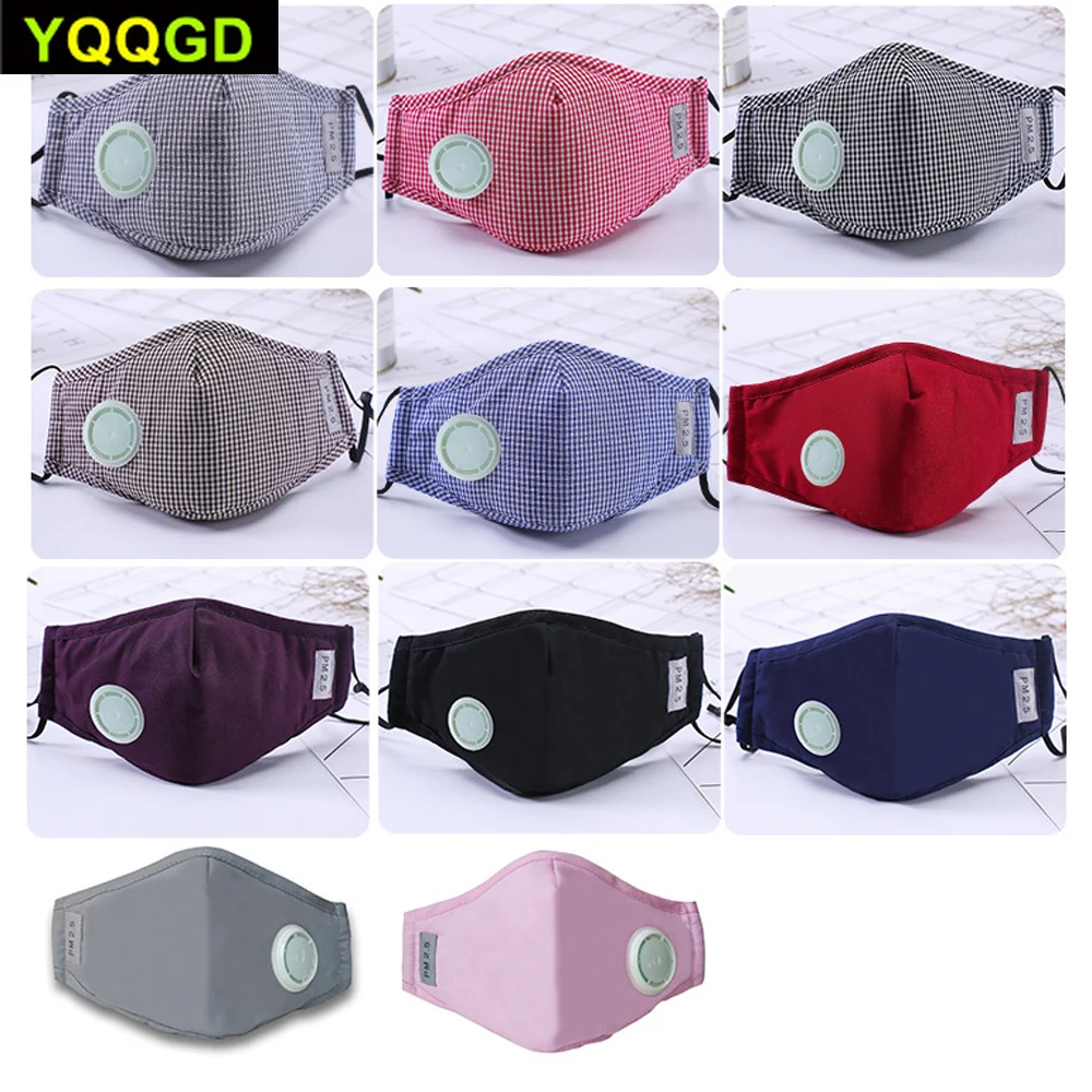 1 шт. модный унисекс хлопок дыхательный клапан рот маска ткань активированный