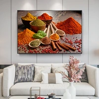 herbs and spices in cooking canvas paintings on the wall art posters and prints kitchen theme art pictures cuadros decoration