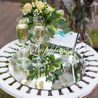 wedding decoration table centerpieces acrylic mirror candle plates roundsquare mirror tray mariage table centerpiece decoration