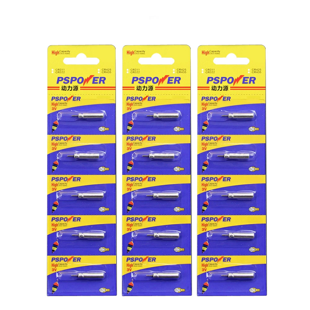 10Pcs/lot Electronic Fishing Float Battery CR425 Lithium Pin Cells LED Fishing Float Accessory Fishing Tackle X003
