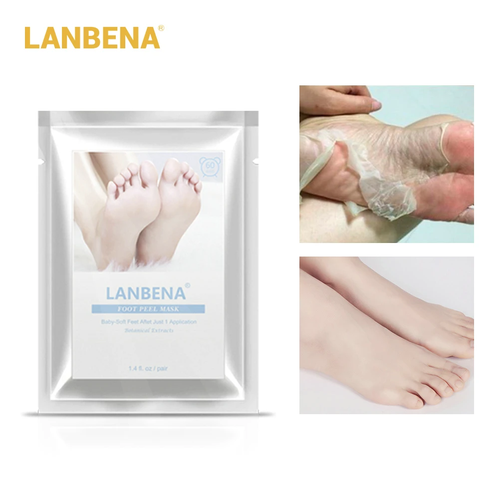 LANBENA маска для пилинга ног 2 шт. Лаванда удаление омертвевшей кожи детская крем