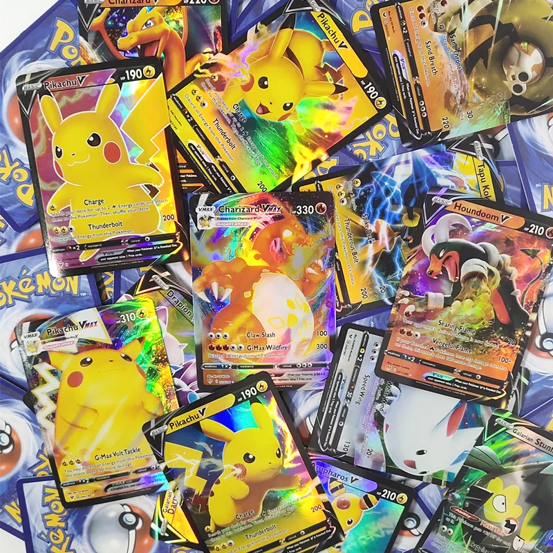 

New Pokemon 60Pcs V VMAX Playing Cards Anime Figures Children Fighting Game Card EX GX Collection Card Fun Gift Toy