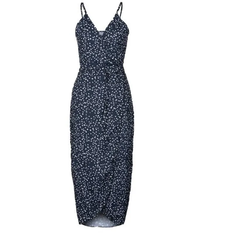 Женское летнее платье с цветочным принтом тонкое длинное открытой спиной и v