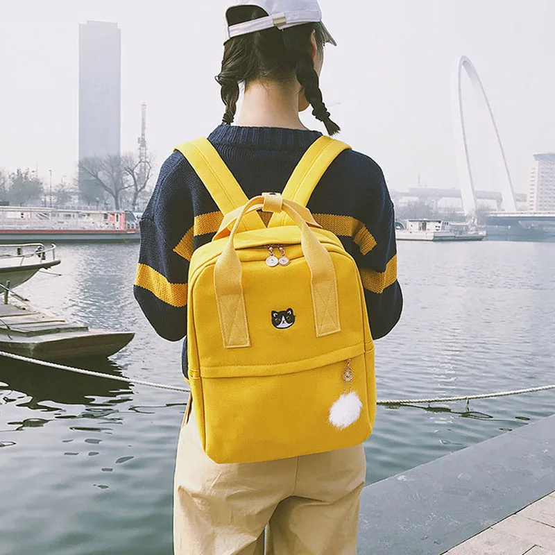 Женский рюкзак с вышивкой для девочек подростков стильная школьная сумка