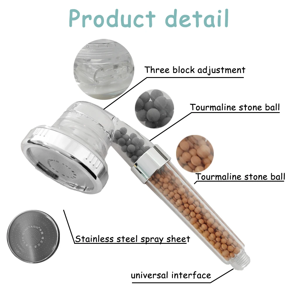 water saving 3 modes bath shower adjustable jetting shower head high pressure for shower head novelty shower filter for bathroom free global shipping