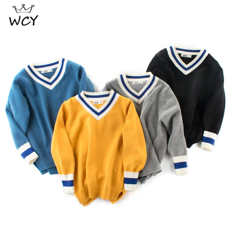 

Свитер детский осенне-зимний, с V-образным вырезом и длинными рукавами, в английском стиле, для мальчиков 2, 3, 4, 5, 6, 7, 2019