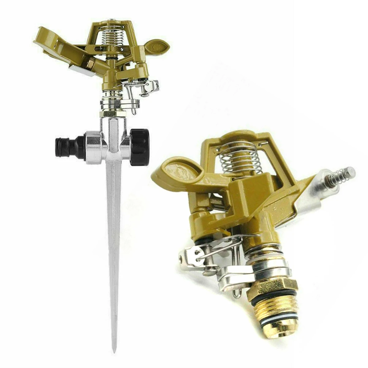 Разбрызгиватель воды из цинкового сплава, металлический разбрызгиватель с автоматическим вращением на 360 градусов для полива сада, лужайки...